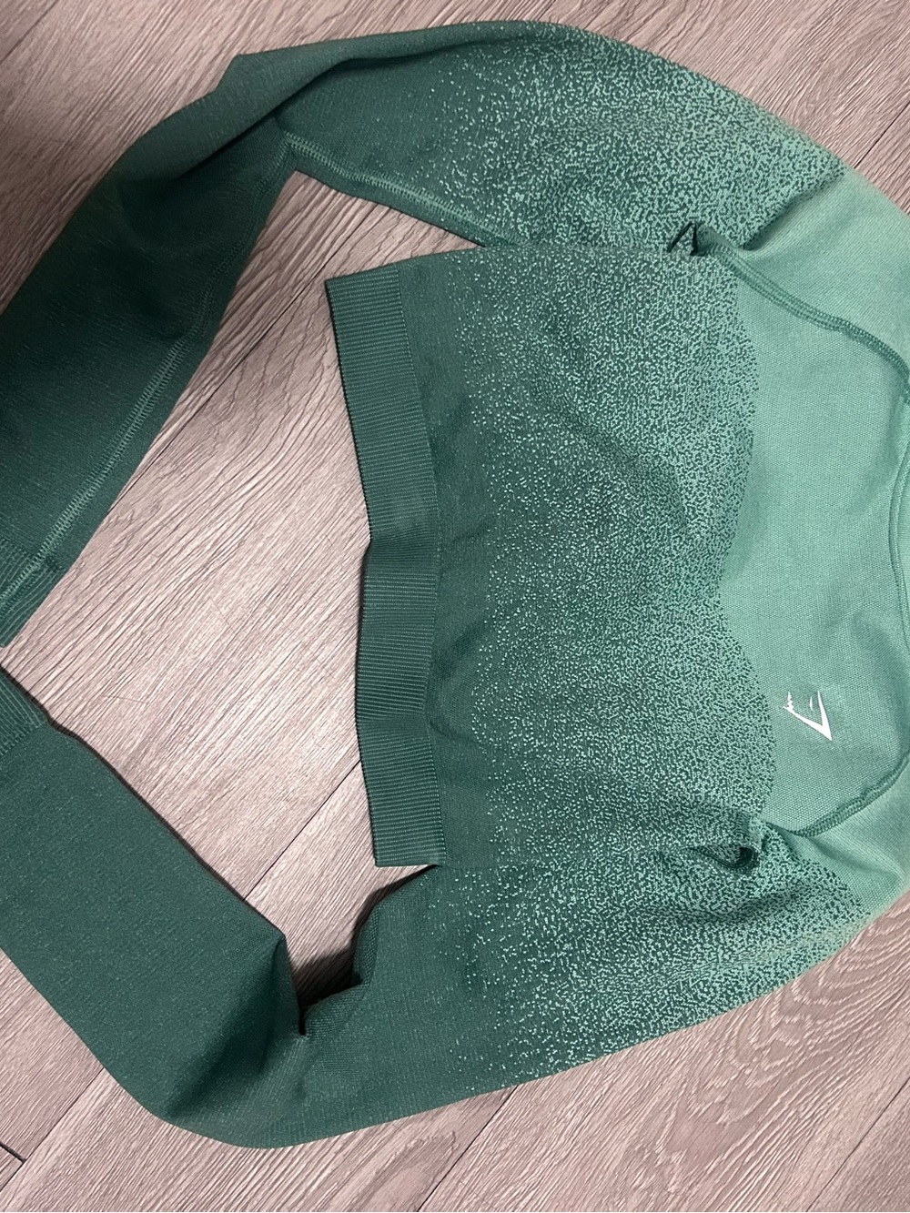 Gymshark Green Speckled Long-Sleeve Crop Top